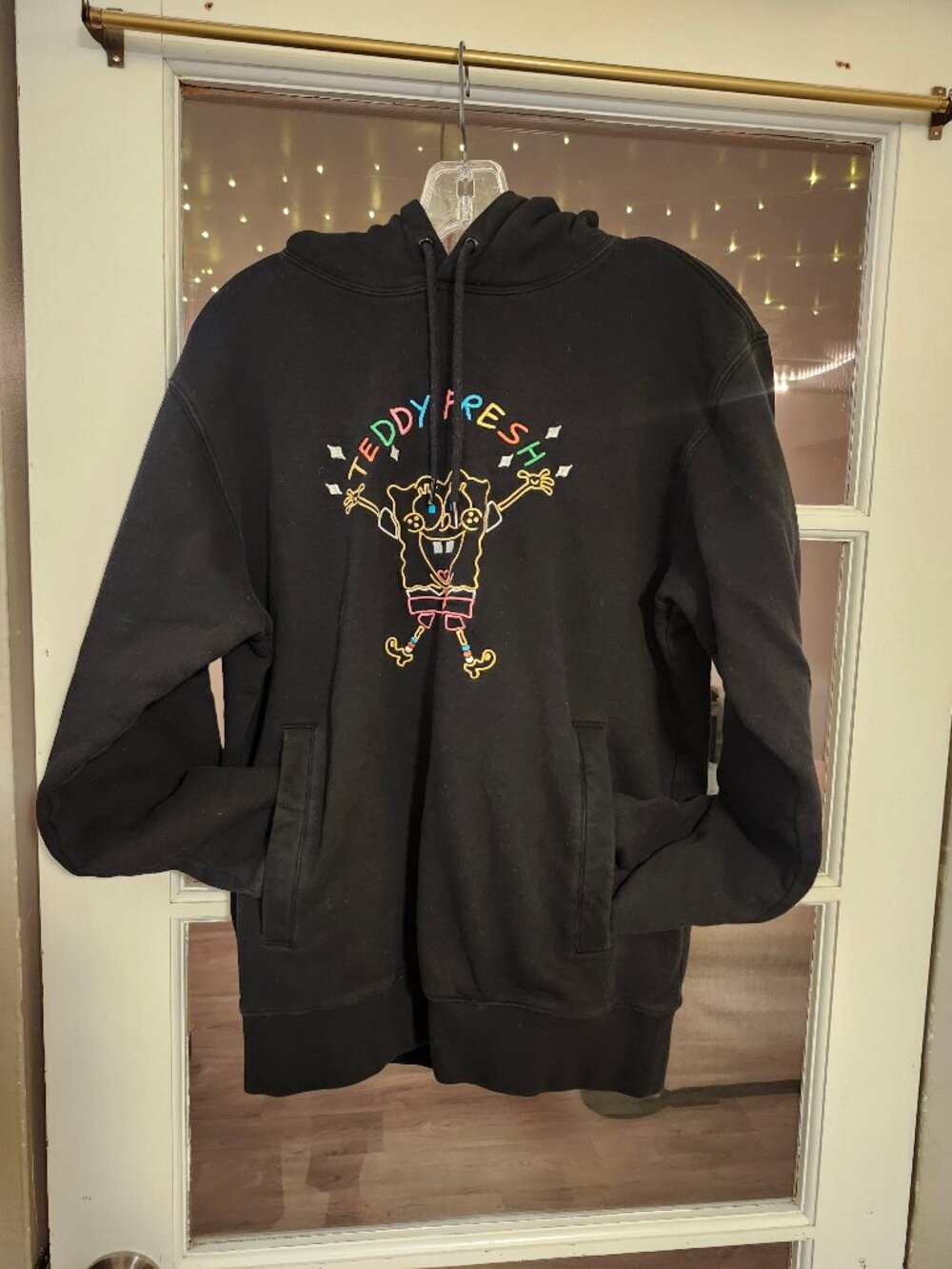 Teddy Fresh x SpongeBob 2020 Limited Edition Hoodie Men's Small Black Rainbow